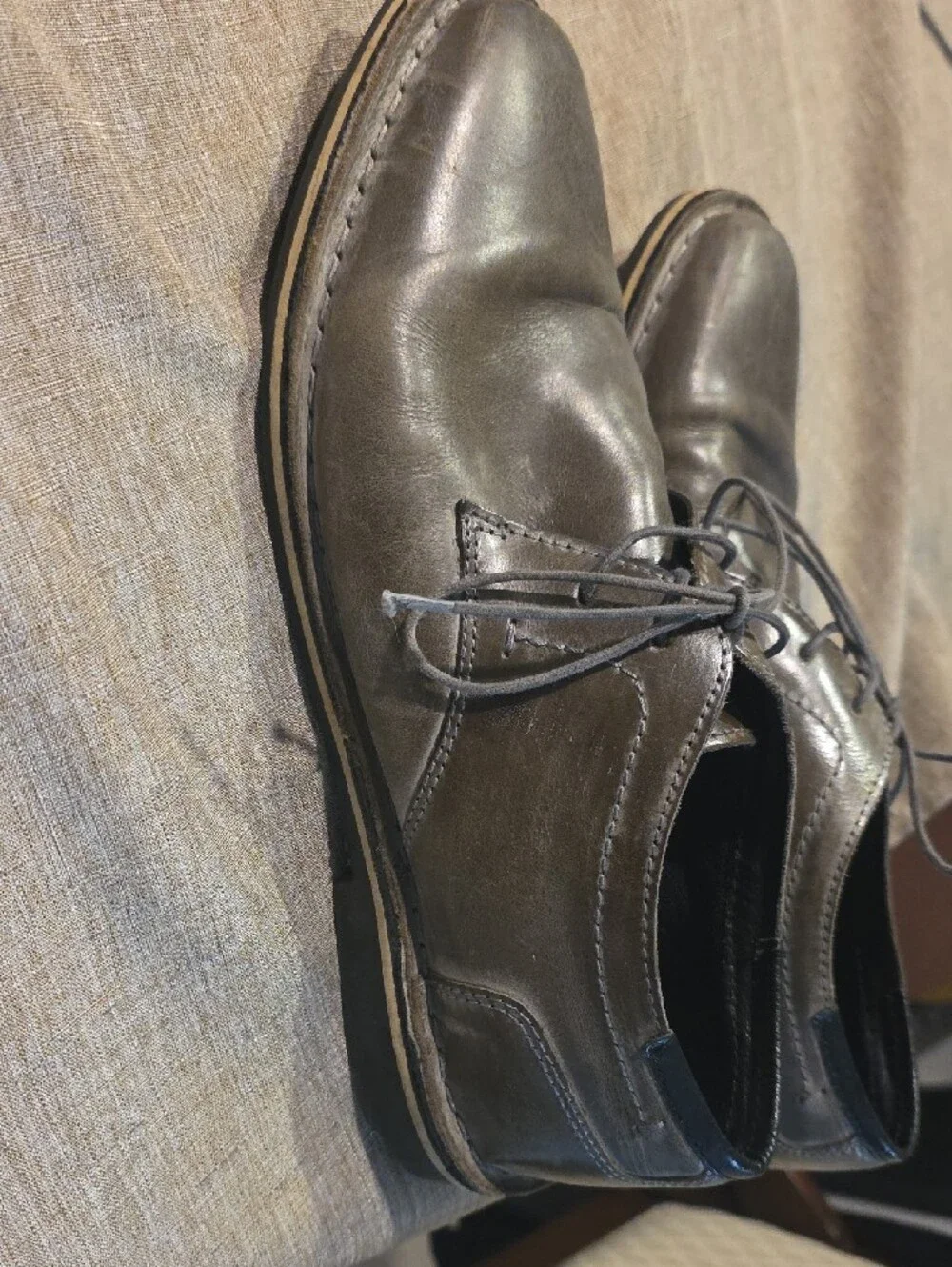 Steve Madden Gray Leather Derby Dress Shoes